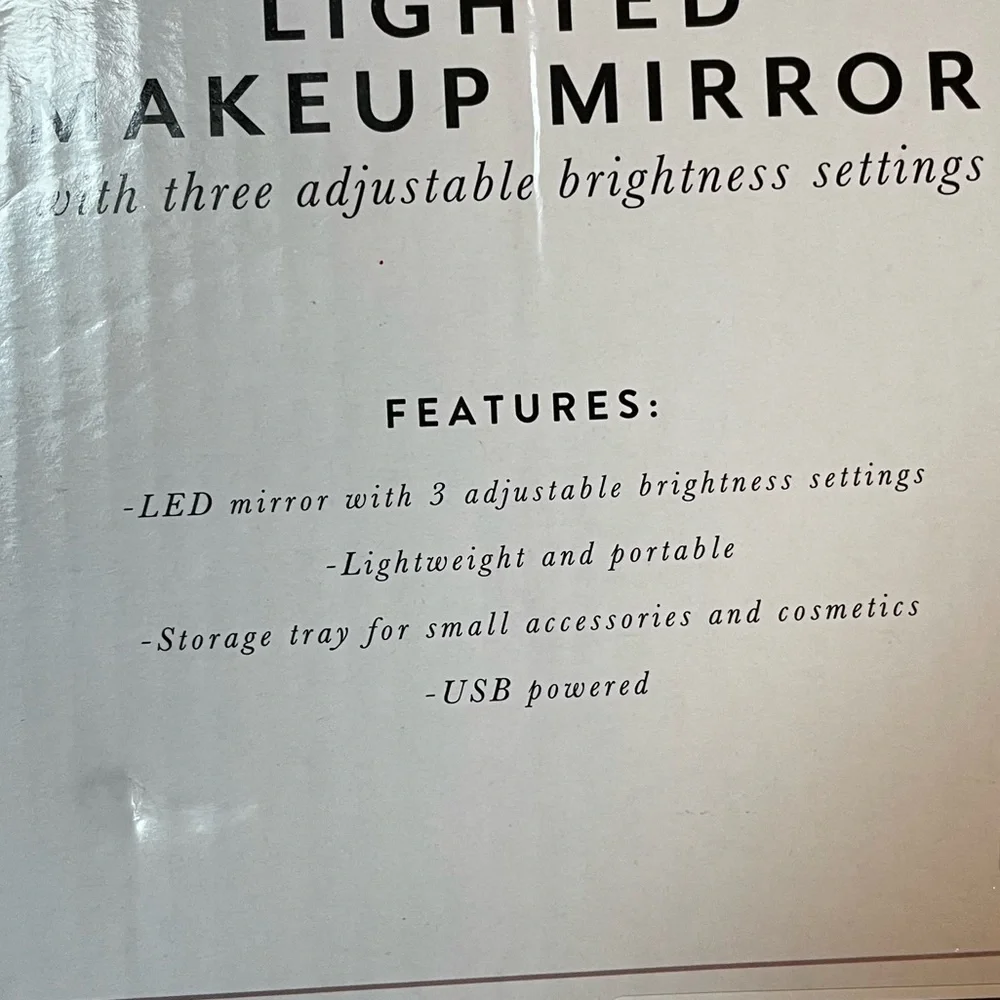 Magnifying Make Up Portable Vanity Mirror With Led Light and Trinket Tray